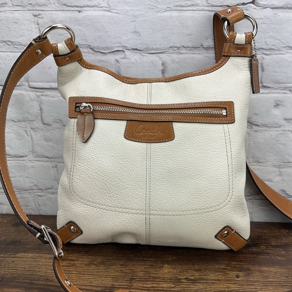 Coach Handbags - Coach Penelope Hippie Cream Pebbled Leather Slim Satchel Purse Crossbody F14679